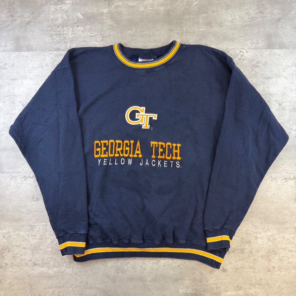 Vintage Georgia Tech Yellow Jackets Team Edition Sweatshirt Navy Blue XL USA
